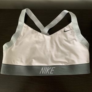Nike White/Gray Cross Back Sports Bra
